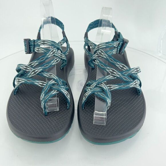 Chaco Women ZX/2 Sandal Size 10 Outdoor Hike Teal Strappy Thong Adjustable Shoe - Picture 4 of 14